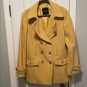 Talbots Women's Mustard Peacoat. Nice condition extra buttons inside coat.Size16